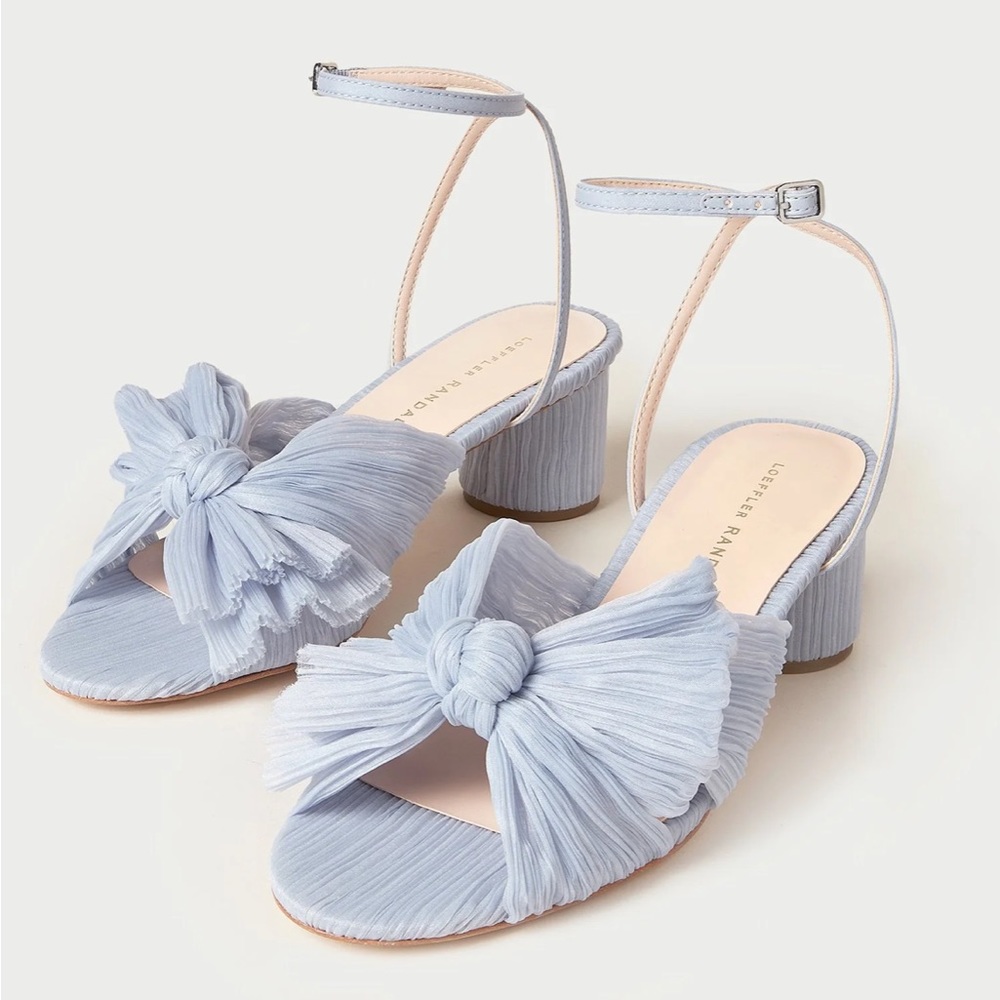 NEW Loeffler Randall — Dahlia Blue Pleated Bow Heel
